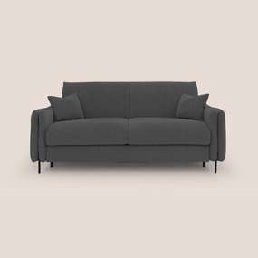 Gregory Divano letto con materasso h18 cm in microfibra effetto velluto impermeabile T09 antracite