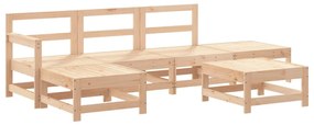 Set salotto da giardino 6 pz in legno massello di pino