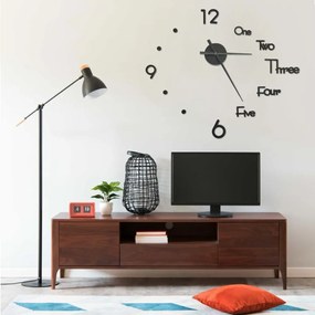 Orologio Da Parete 3d Design Moderno Nero 100 Cm Xxl /