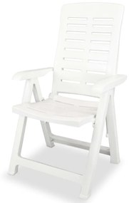 Sedie reclinabili da giardino 2 pz in plastica bianca