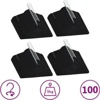 Set Appendiabiti 100 pz Antiscivolo Nero in Velluto 289922