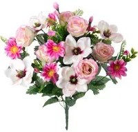 Set 2 Bouquet Artificiali Rose e Magnolia per 18 60 cm