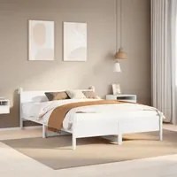 Letto senza Materasso Bianco 140x200 cm Legno Massello di Pino 855592