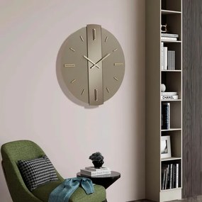 Orologio rotondo D60 cm RIGGS in Laminam Ardesia vetro Bronzo dettagli Oro