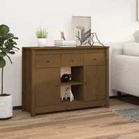 Credenza Miele 100x35x74,5 cm in Legno Massello di Pino