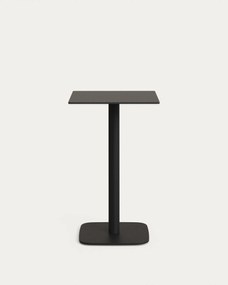 Kave Home - Tavolo alto per esterno Dina nero con gamba di metallo rifinita in nero 60 x 60 x 96 cm
