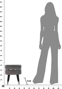 Pouf in velluto grigio Paris - Mauro Ferretti