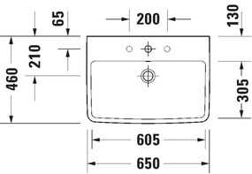 Duravit 23756500002 - Lavabo sospeso D-NEO 65x46 cm ceramica/bianco lucido