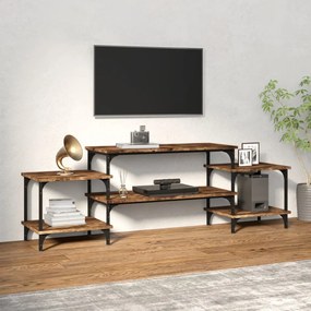 Mobile Porta Tv Rovere Fumo 157x35x52 Cm İn Legno Multistrato /