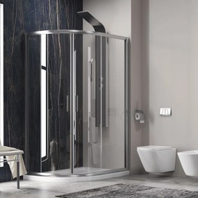 Box doccia stondato 120x90cm vetro trasparente KAM-K270 - KAMALU