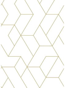 Fotomurale Art decò, bianco e oro