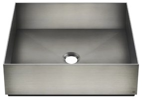 Lavabo 40x40 da appoggio senza troppo pieno in acciaio Steel brushed inverso total look 54605 Gessi