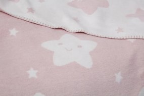 Coperta per bambini rosa chiaro in vello 100x120 cm Star – Mijolnir