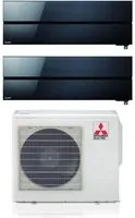 Climatizzatore Condizionatore Mitsubishi Electric Dual Split Inverter serie Kirigamine Style MSZ-LN 12+18 con MXZ-3F68VF Onyx Black R-32 Wi-Fi Integrato Colore Nero 12000+18000