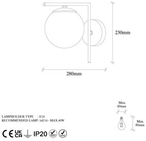 Lampada da parete bianca/dorata ø 15 cm Antique – Opviq lights