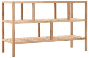 Scaffale Da Bagno İn Legno Massello Di Noce 100x40x65 Cm /