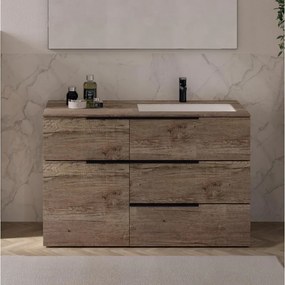 Mobile sottolavabo e lavabo Solid rovere sable L 120 x H 92 x P 51 cm, 1 anta