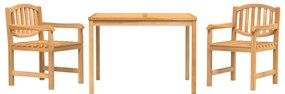 Set da pranzo per giardino 3 pz in legno massello di teak