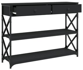Tavolino consolle nero 100x28x75 cm in legno multistrato