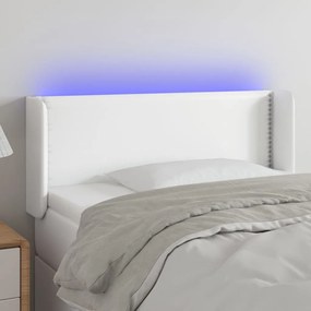 Testiera A Led Bianca 83x16x78/88 Cm İn Similpelle /