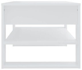 Tavolino da salotto bianco 102x55x45 cm legno multistrato