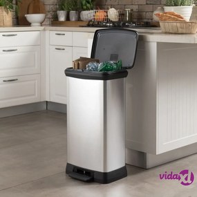 Curver Pattumiera a Pedale Doppia Deco 23L+23L Argento