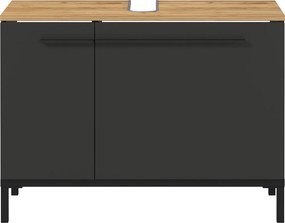 Mobile grigio scuro sotto il lavabo in rovere 80x59 cm Yonkers - Germania