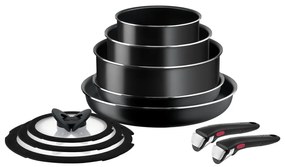 Set di pentole in alluminio 10 pezzi Ingenio Easy Cook & Clean Black - Tefal