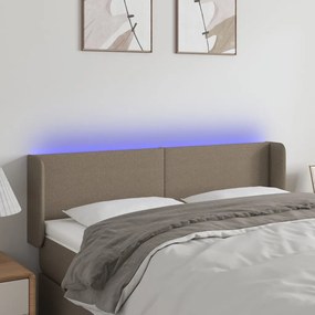 Testiera A Led Tortora 147x16x78/88 Cm İn Tessuto /