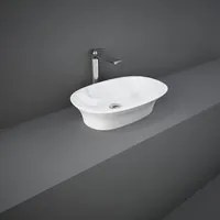 Lavabo da appoggio Sensation in ceramica bianca lunghezza 60 cm senza troppopieno