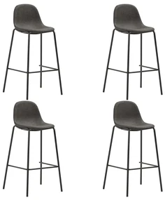 Sedie Da Bar 4 Pz Grigio Scuro İn Tessuto /