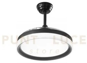Plafoniera led ventilatore albatros pale retrattili nero 36w 4668lm...