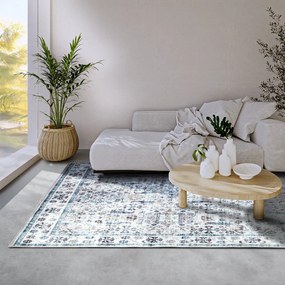 Tappeto azzurro 120x160 cm Saveh Cream Blue - Elle Decoration