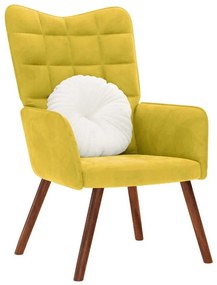Poltrona Relax Giallo İn Velluto /