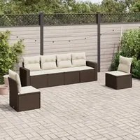 Set Divani da Giardino 6 pz con Cuscini Marrone in Polyrattancod mxl 86976