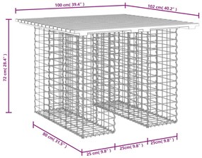 Panca da Giardino Design Gabbione 100x102x72 cm Pino Impregnato