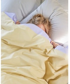 Biancheria da letto singolo bianca e beige in cotone 140x200 cm Block - Hübsch