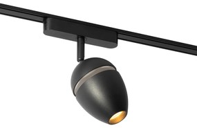 Faretto moderno nero per sistema binario monofase con LED incluso - Magnetic Eggy