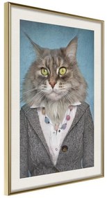 Poster  Animal Alter Ego: Cat  Cornice Quadri Cornice d'oro con passe-partout, Larghezza x Altezza Home decor 20x30