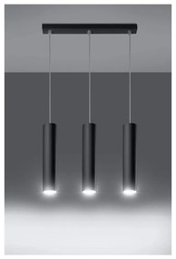 Lampadario nero in metallo Castro – Sollux