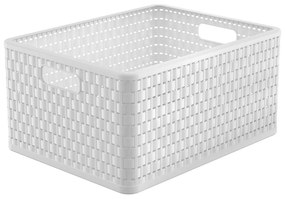 Cesto portaoggetti in plastica riciclata bianca Country - Rotho