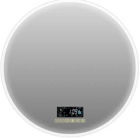 Specchio con illuminazione integrata completo di faretto bagno tondo L 80 x H 80 x P 2.5 cm