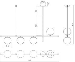 Redo 01-2949 - Lampadario a sospensione con filo ESSENTIAL 4xE14/28W/230V