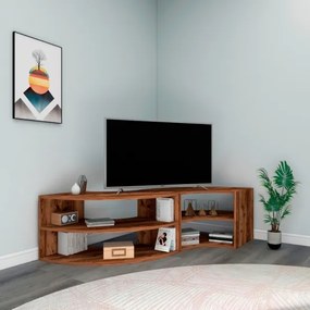 Mobile TV Ad Angolo Design Onda Con Ripiani Melissa Noce Chiaro