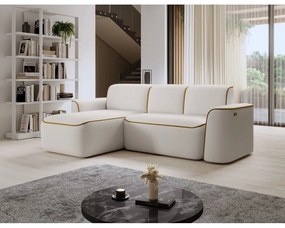 Divano angolare giallo/color crema (con penisola a sinistra/con chaise lounge) e rivestimento in bouclé Ume – ELTAP