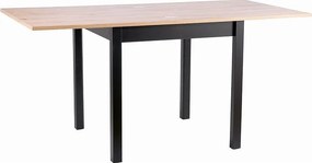 Tavolo Flip allungabile in rovere castagno/nero - L80-160xl80xh76 cm
