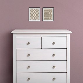 Cassettiera alta in pino bianco 79x80 cm Berna - Marckeric