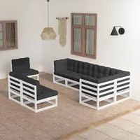 Set Divani da Giardino 8 pz con Cuscini Legno Massello di Pino 3076675