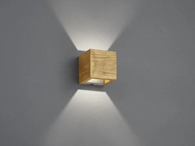 Applique a parete led legno cubo bi-emissione brad 223710130