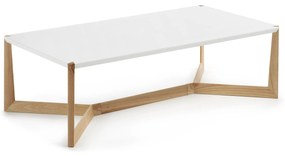 Kave Home - Tavolino Quatro 120 x 60 cm bianco e frassino